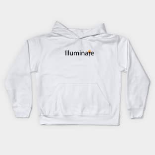 Illuminate artistic typography design Kids Hoodie